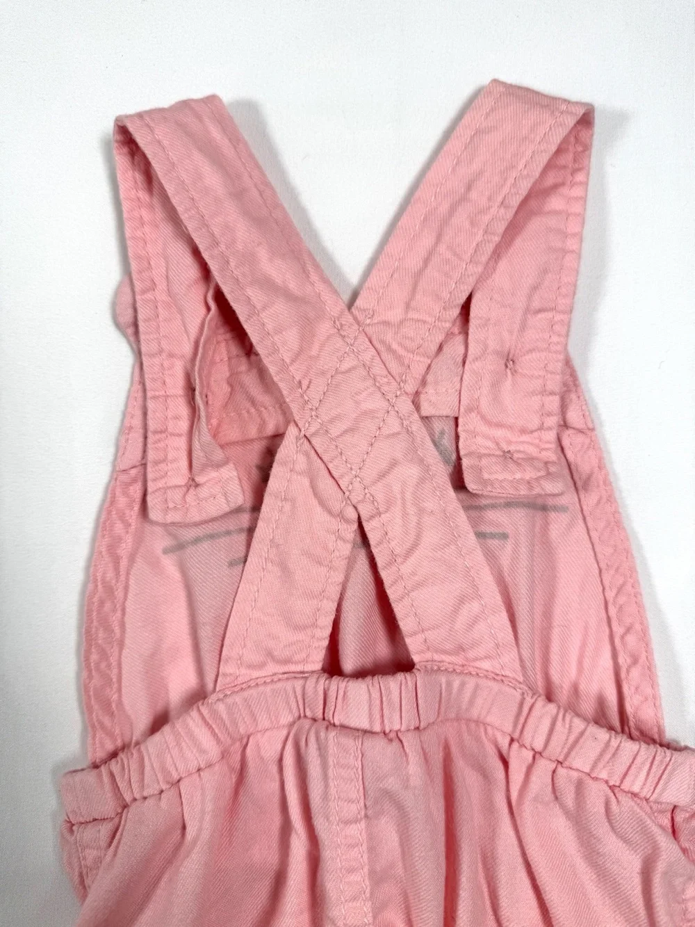 OLD NAVY Kitty Cat Bubble Romper Pink Cat Face Apron‎ Romper Cotton Size 6-12M